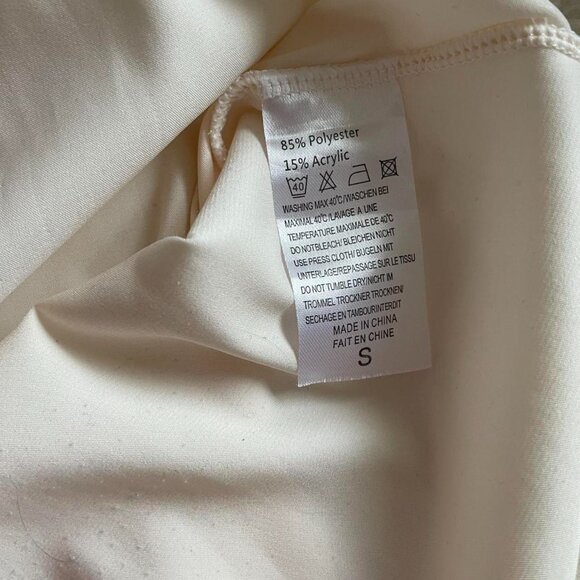 Cream satin silk lingerie backless slip dress floral lace trim bustier | Size S - Picture 8 of 8